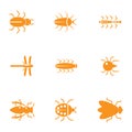 Insect  solid icon set on white background Royalty Free Stock Photo