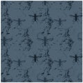 Insect world historic vintage worn out seamless pattern Royalty Free Stock Photo