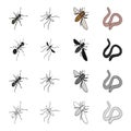 Insect, worms, earthen, and other web icon in cartoon style.Nature, ecology, bug, icons in set collection. Royalty Free Stock Photo