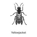 Insect yellowjacket vector icon.Black vector logo isolated on white background insect yellowjacket.