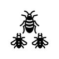 Black solid icon for Insects, moth and dross Royalty Free Stock Photo