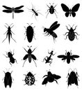 Insects icons set Royalty Free Stock Photo