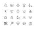 Insects line icons, signs, vector set, outline illustration concept