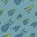 Insects seamless pattern.