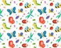 Insects seamless pattern Royalty Free Stock Photo