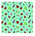 Insects. Seamless pattern for weaving packaging covers backgrounds. Ladybug. Beetles. Cute cartoon funny character doodle. Flat