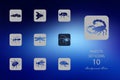 Insects. Set of flat icons on blurred background