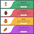 Insects web banner templates set Royalty Free Stock Photo
