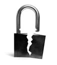 Insecure broken lock Royalty Free Stock Photo