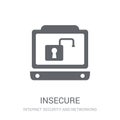 Insecure icon. Trendy Insecure logo concept on white background