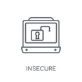 Insecure linear icon. Modern outline Insecure logo concept on wh