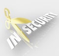 Insecurity Word Scissors Cutting Secure Safety Protection Royalty Free Stock Photo