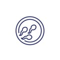 insemination line icon with spermatozoon