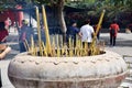 Insence Burning at The Po Lin Monastery, Lantau Island. Hong Kong. November 10, 2018.