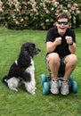 Inseparable friends, a boy and his dog