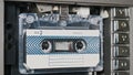 Insert an Audio Cassette in a Tape Recorder and Play, Eject, Close-Up