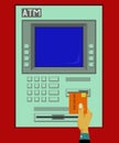 Insert the card into the ATM machine Royalty Free Stock Photo