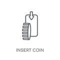 Insert coin linear icon. Modern outline Insert coin logo concept