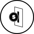 Insert coin in slot vector symbol Royalty Free Stock Photo