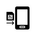 Black solid icon for Insert, teem and phone Royalty Free Stock Photo