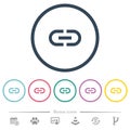 Insert link flat color icons in round outlines Royalty Free Stock Photo