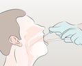 4-insert the throat swab into the mouth Royalty Free Stock Photo