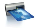 Inserting credit card into ATM Royalty Free Stock Photo