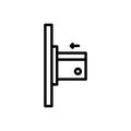 Black line icon for Insertion, card and atm