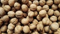 Inshell walnuts as background Royalty Free Stock Photo