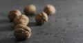 Inshell walnuts on terrazzo countertop Royalty Free Stock Photo
