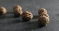 Inshell walnuts on terrazzo countertop Royalty Free Stock Photo