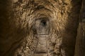 Inside abandoned gold mine tunnel or shaft in the Nevada desert. Royalty Free Stock Photo