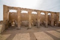 Inside the abandoned mosque. Al Jumail, Qatar. The desert at coast of Persian Gulf.