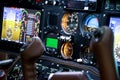 Inside airplane cabin