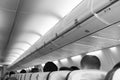 Inside an airplane stock photo Royalty Free Stock Photo