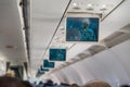 Inside airplane led display Royalty Free Stock Photo