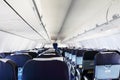 Inside airplane view Royalty Free Stock Photo