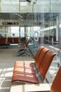 Inside airport - airport seating Royalty Free Stock Photo