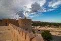 Inside al Rustaq fort close to Al Hajir mountains between Nizwa and Mascat in Oman Royalty Free Stock Photo