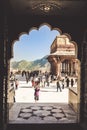 Inside Amber fort with clear blue sky light, Rajasthan, India Royalty Free Stock Photo