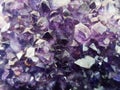 Inside an amethyst stone geode. Royalty Free Stock Photo