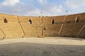 Inside the Amphitheater in Caesarea Maritima National Park Royalty Free Stock Photo