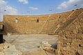 Inside the Amphitheater in Caesarea Maritima National Park Royalty Free Stock Photo