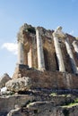 Inside the antique Amphitheater in Taormina, Sicily. Royalty Free Stock Photo