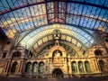 Inside of the Antwerp Central Trainstation Royalty Free Stock Photo