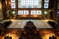 Inside architectural detail of Peles Castle from Romania, also known as Royal Palace