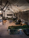 On the inside a army tent Royalty Free Stock Photo