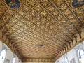 Inside the Art museum Gallerie dell Accademia di Venezia in Venice - golden ceiling Royalty Free Stock Photo