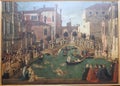 Inside the Art museum Gallerie dell Accademia di Venezia in Venice - painting Royalty Free Stock Photo