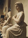 Inside the Art museum Gallerie dell Accademia di Venezia in Venice - sculpture of a woman Royalty Free Stock Photo